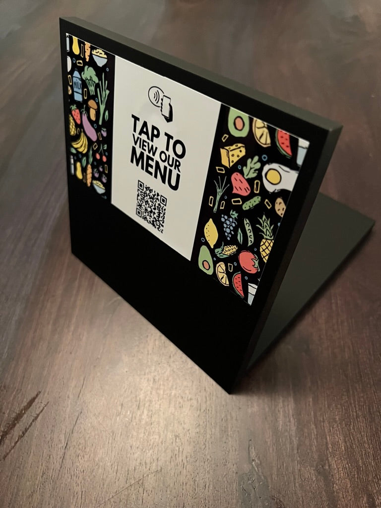 Interactive Restaurant Menu Signs with QR Code and NFC Features