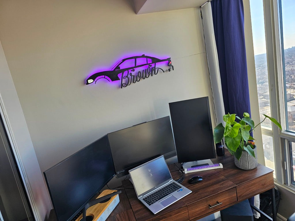 Personalized LED Car Backlight Sign - 30-Inch Custom Design for Auto Enthusiasts