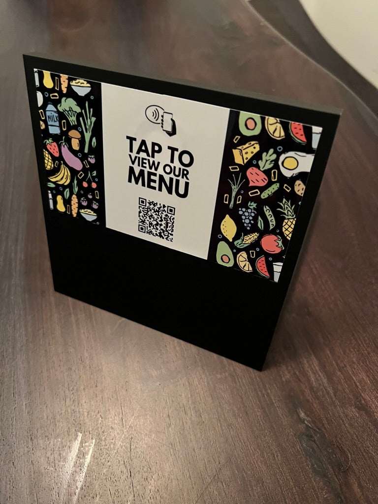 Interactive Restaurant Menu Signs with QR Code and NFC Features