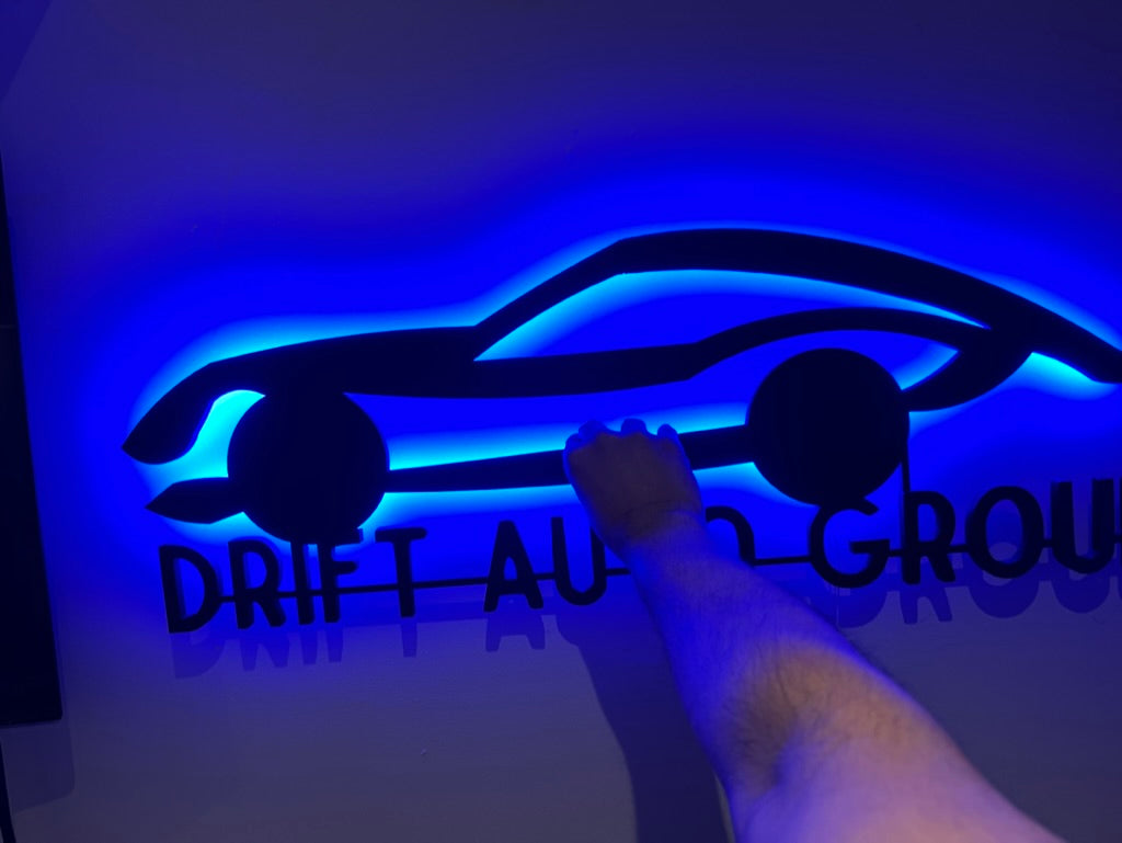 Personalized LED Car Backlight Sign - 30-Inch Custom Design for Auto Enthusiasts