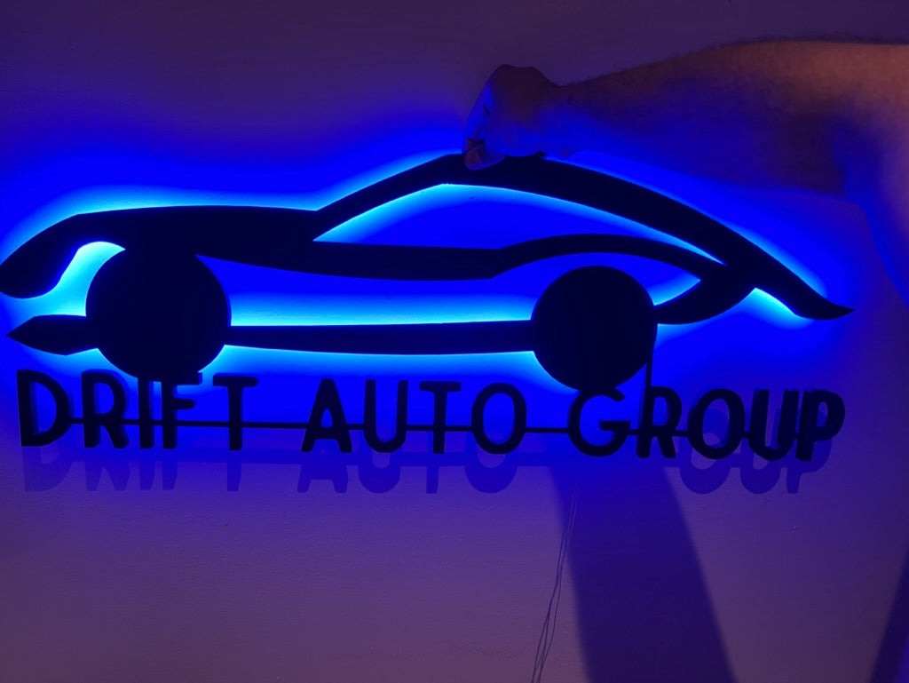 Personalized LED Car Backlight Sign - 30-Inch Custom Design for Auto Enthusiasts