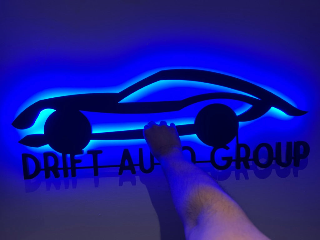 Personalized LED Car Backlight Sign - 30-Inch Custom Design for Auto Enthusiasts