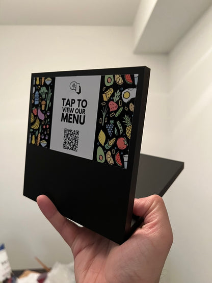 Interactive Restaurant Menu Signs with QR Code and NFC Features