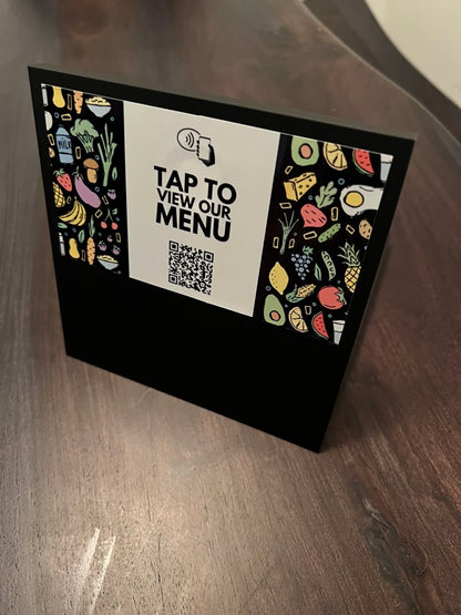 Interactive Restaurant Menu Signs with QR Code and NFC Features